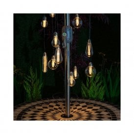 Filament 15 Light Battery Operated LED Festoon Spiral Chandelier