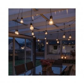 Set Of 20 LED Clear GLS Black Hanging Festoon Lights