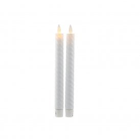 Sara Set of 2 Wave Battery Operated LED Wax Taper Candle